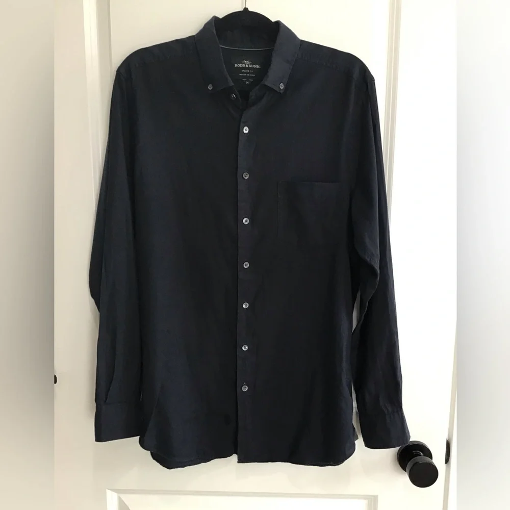 Rodd‎ & Gunn Shirt Mens Medium Blue Speckled Button Up Long Sleeve Cotton